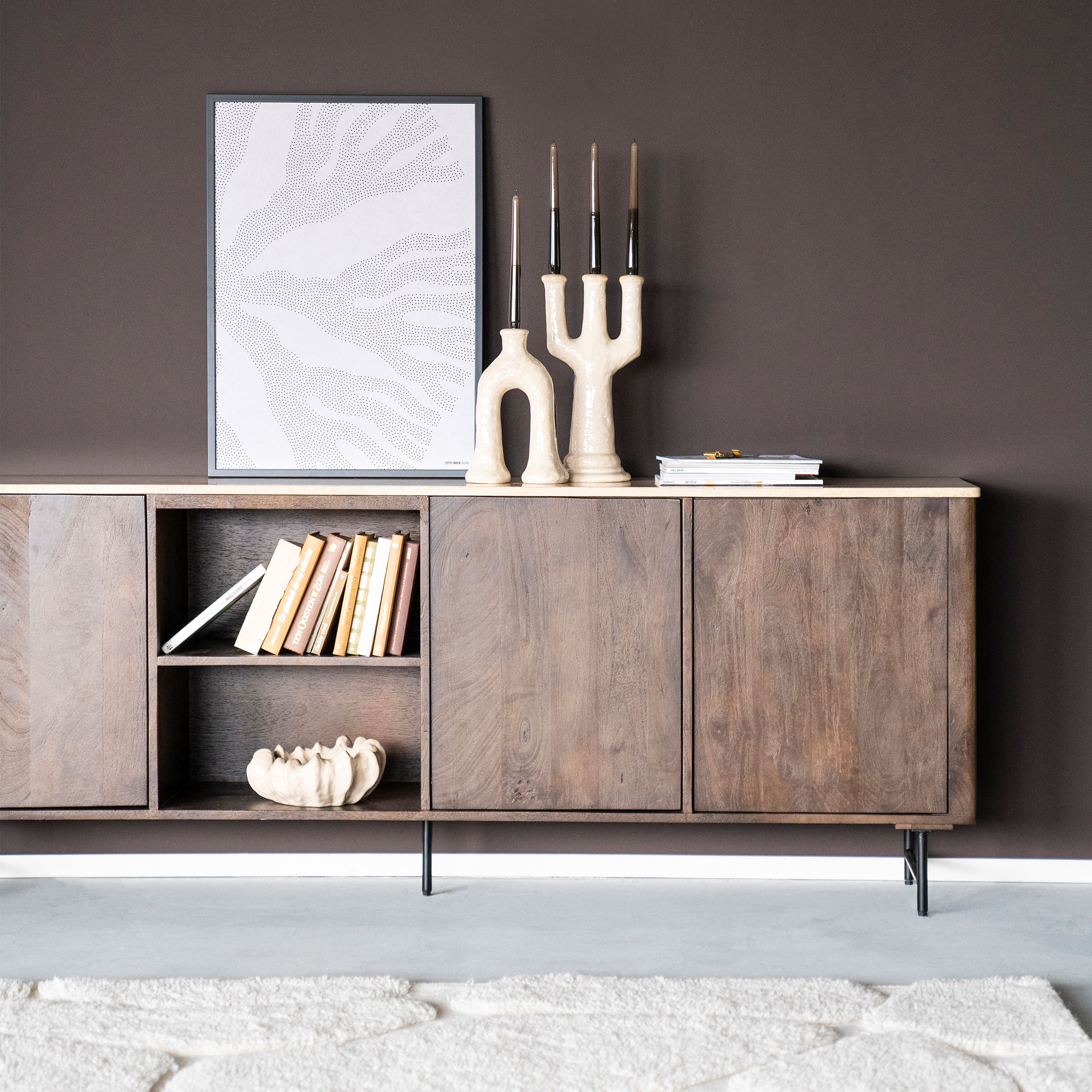 Eleonora Dressoir Lio Mangohout en Travertin
