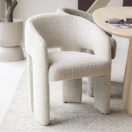 Eleonora Eetkamerstoel Hamilton Grove Bouclé - Beige | Eleonora