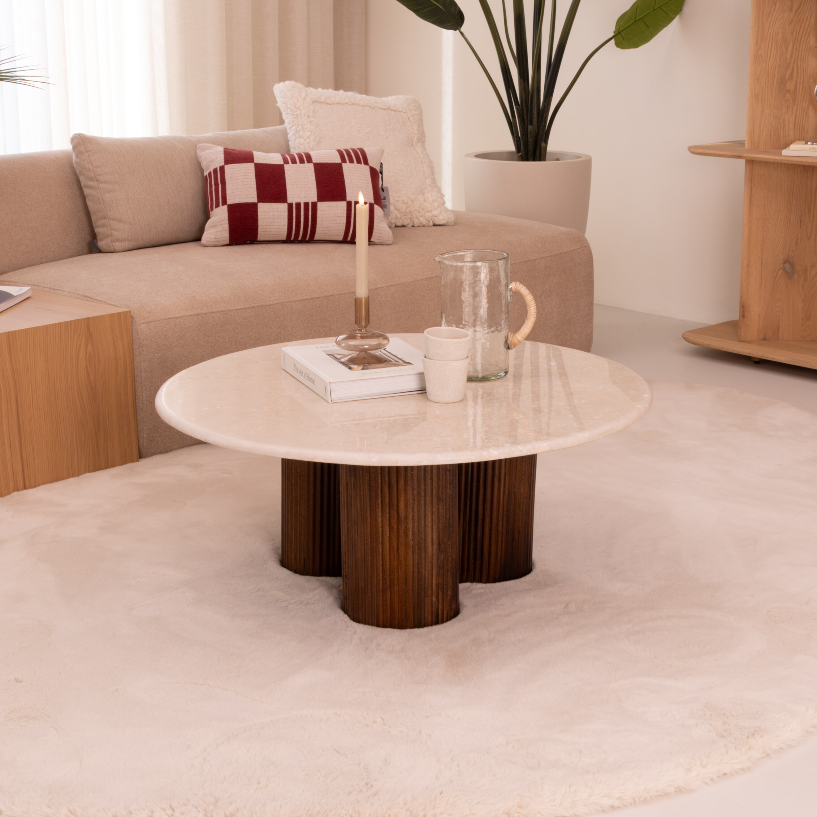 Eleonora Ronde Salontafel Xavi Marmer en mangohout