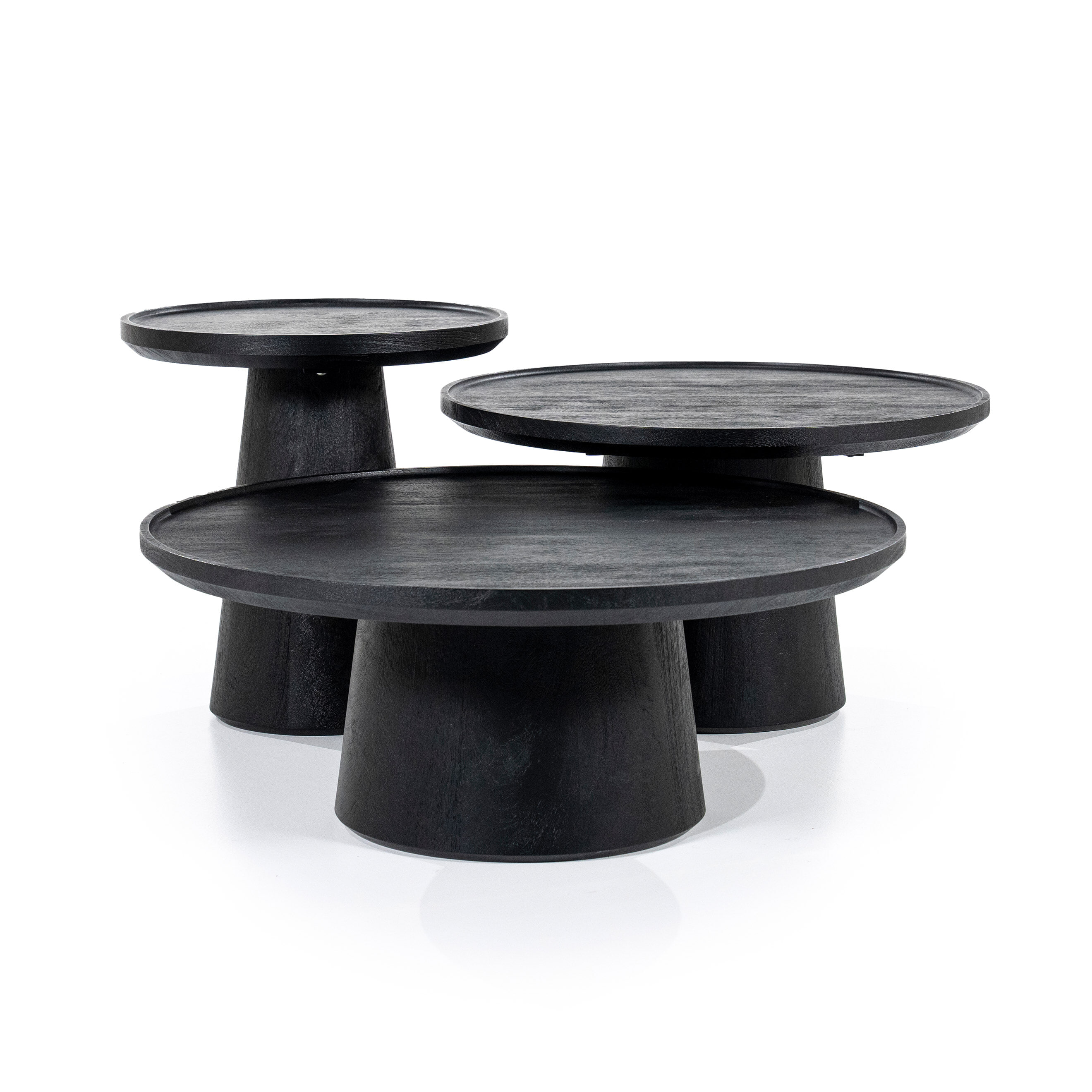 Eleonora Salontafel Ron Set van 3 stuks - Zwart - Rond | Eleonora