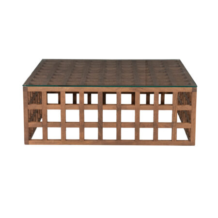 Eleonora Vierkante Salontafel Heras Mangohout en glas
