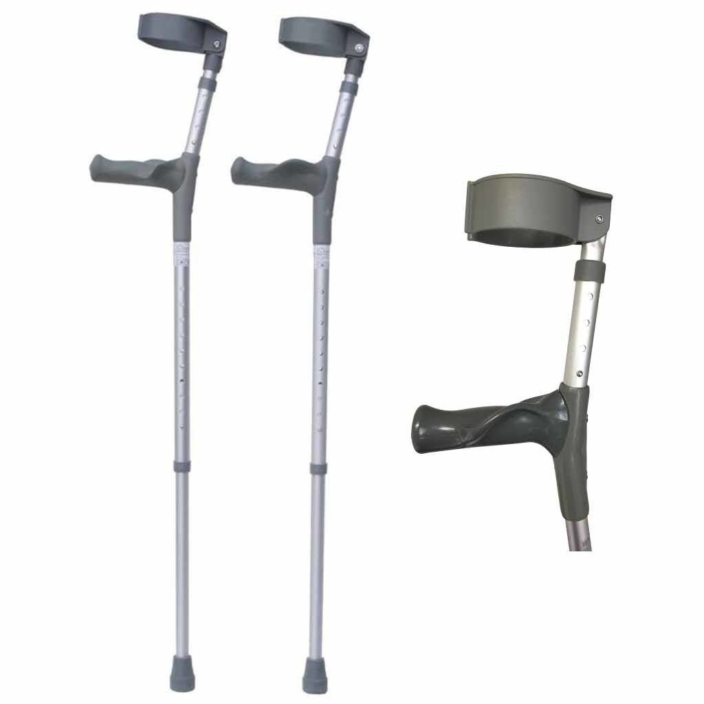 Elleboogkruk Ergonomisch (set van 2 stuks) | Hoogte handvat: 72 - 98 cm | Loopkrukken | Anatomische handgrepen | Gesloten manchet | ThuiszorgwinkelXL
