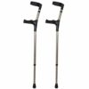 Elleboogkruk dubbel verstelbaar | Anatomische handgreep | Gesloten manchet | Max. gebruikersgewicht 100 kg | Brons metallic | PR30081-BZ | ThuiszorgwinkelXL