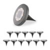 Ellis 12x Solar grondspots - 8 LEDs - 3000K warmwit licht - IP65 waterdicht - Incl. schemerschakelaar - Zwart | HOFTRONIC
