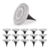 Ellis 16x Solar grondspots - 8 LEDs - 3000K warmwit licht - IP65 waterdicht - Incl. schemerschakelaar - RVS | HOFTRONIC