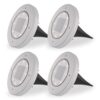 Ellis 4x Solar Grondspot - 8 LEDs - 3000K warm wit - IP65 waterdicht - RVS | HOFTRONIC