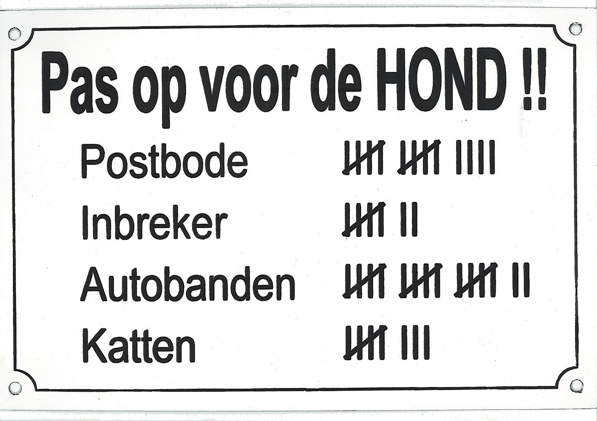 Emaille bord pas op voor de hond lichte kwaliteit |