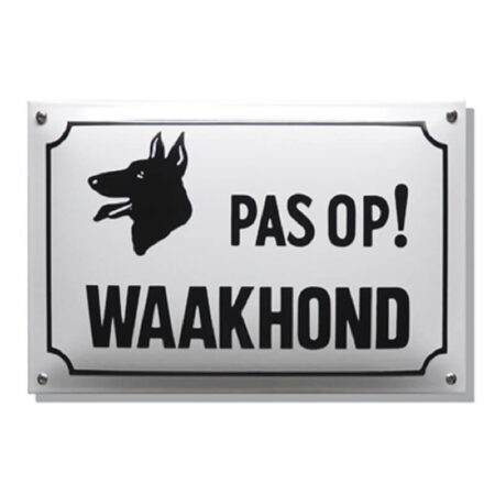 Emaille bord pas op waakhond | Topemaille