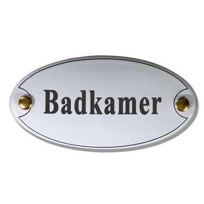 Emaille deurbord ovaal Badkamer | Topemaille