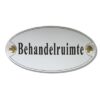 Emaille deurbord ovaal Behandelruimte | Topemaille