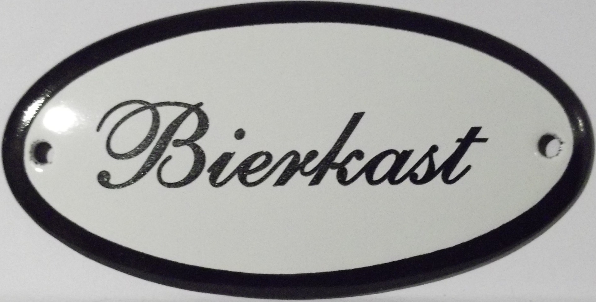 Emaille deurbord ovaal Bierkast | Emaigro