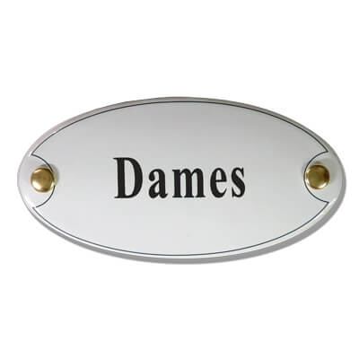 Emaille deurbord ovaal Dames | Topemaille