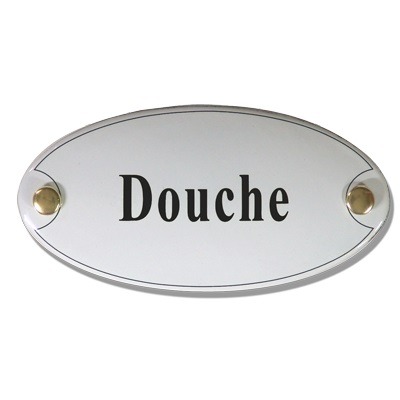 Emaille deurbord ovaal Douche | Topemaille
