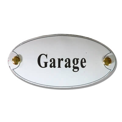 Emaille deurbord ovaal Garage | Topemaille
