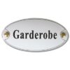 Emaille deurbord ovaal Garderobe | Topemaille