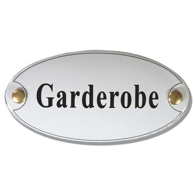Emaille deurbord ovaal Garderobe | Topemaille