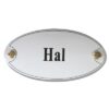 Emaille deurbord ovaal Hal | Topemaille