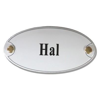 Emaille deurbord ovaal Hal | Topemaille