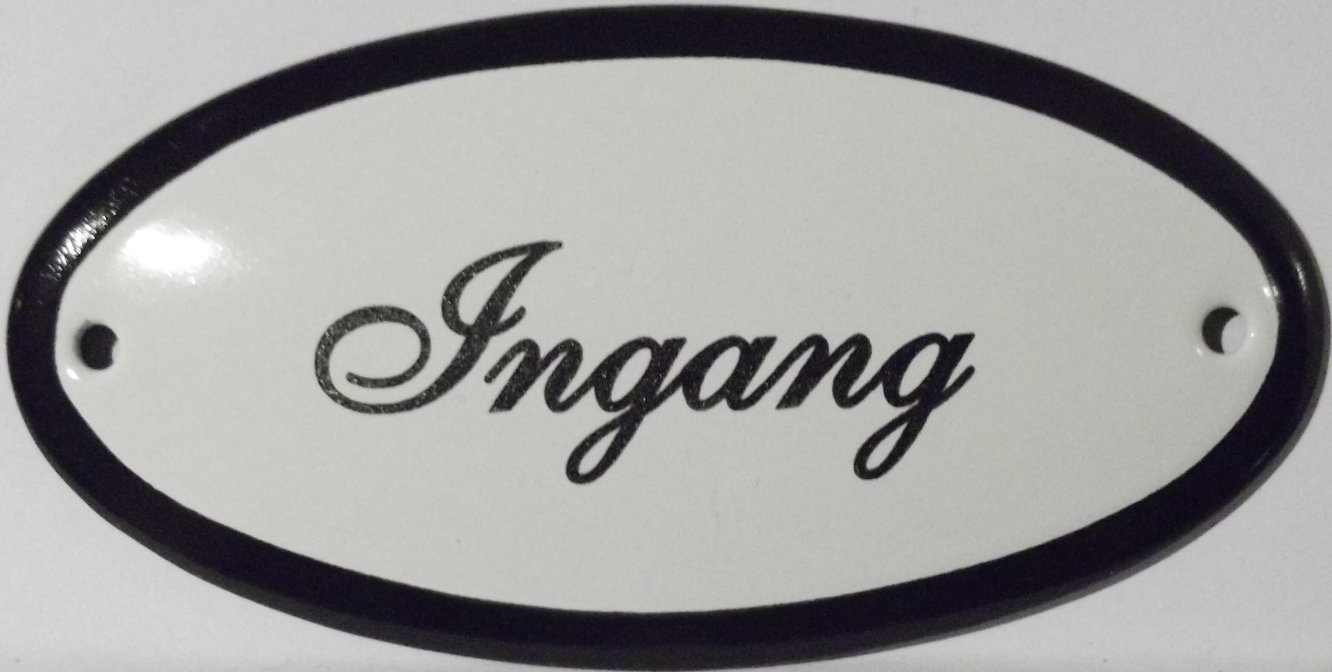 Emaille deurbord ovaal Ingang | Emaigro