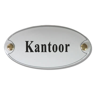 Emaille deurbord ovaal Kantoor | Topemaille