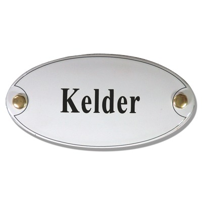 Emaille deurbord ovaal Kelder | Topemaille