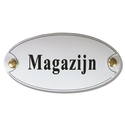 Emaille deurbord ovaal Magazijn | Topemaille