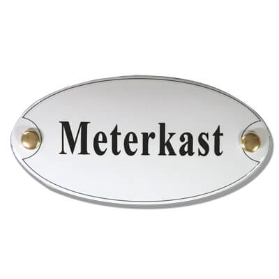 Emaille deurbord ovaal Meterkast | Topemaille