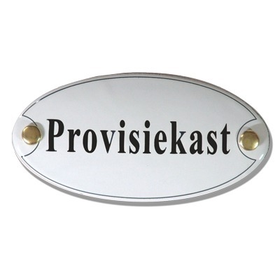 Emaille deurbord ovaal Provisiekast | Topemaille