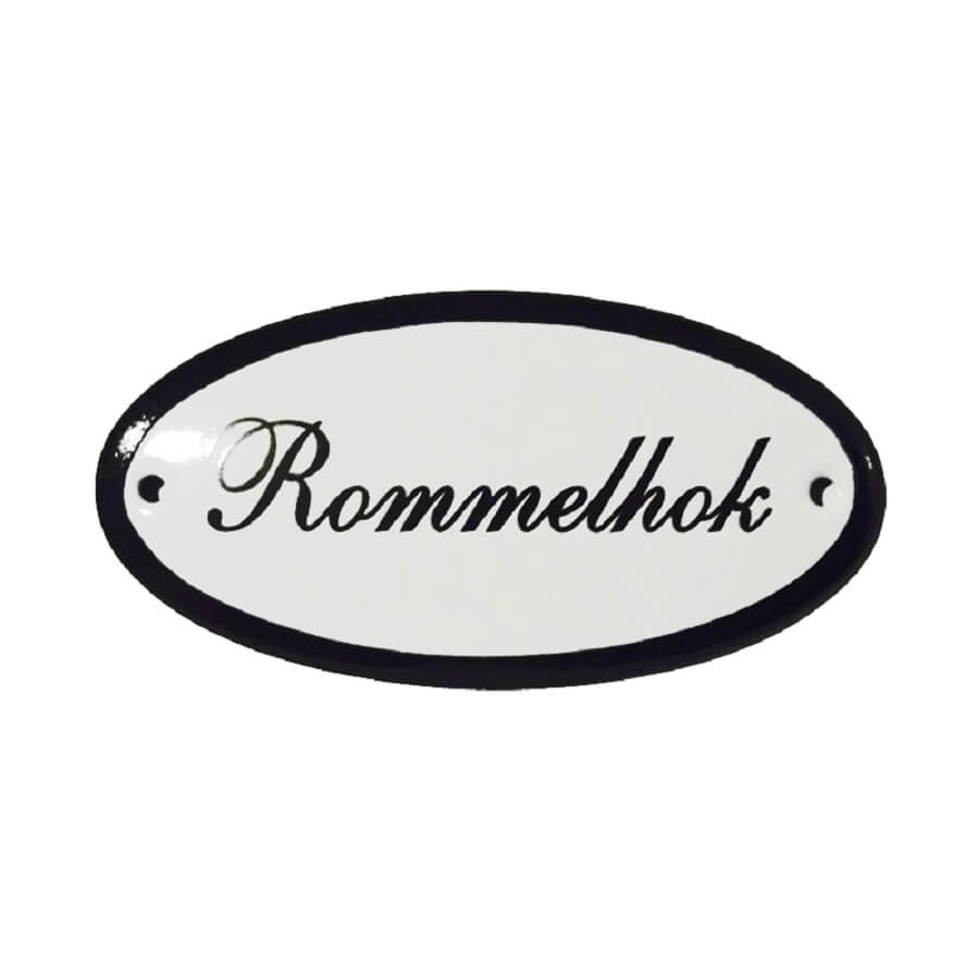 Emaille deurbord ovaal Rommelhok | Emaigro