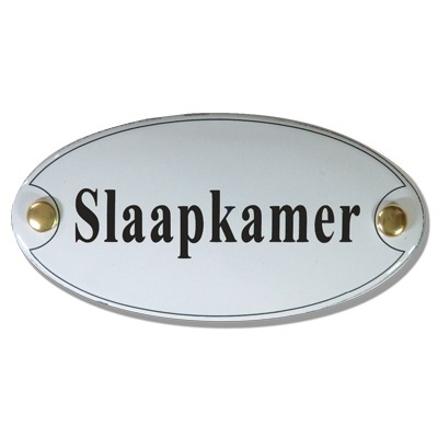 Emaille deurbord ovaal Slaapkamer | Topemaille
