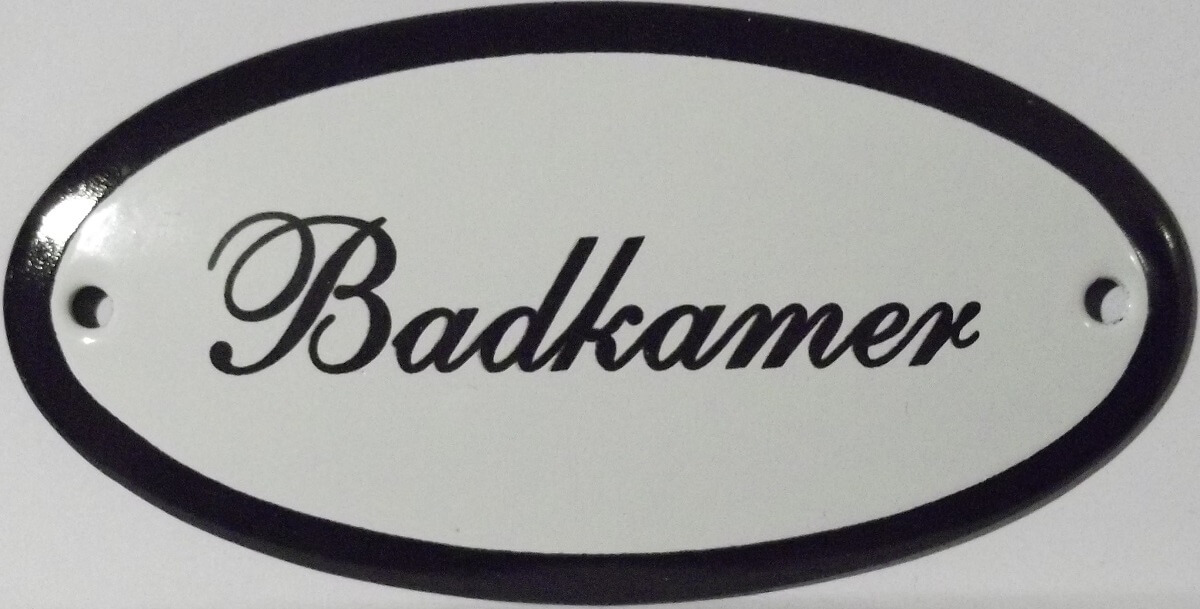 Emaille deurbordje Badkamer ovaal | Emaigro