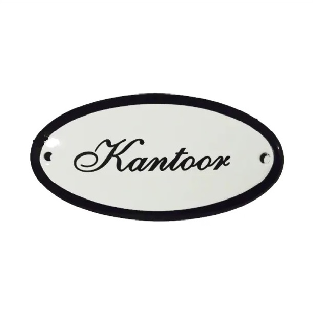 Emaille deurbordje Kantoor ovaal | Emaigro
