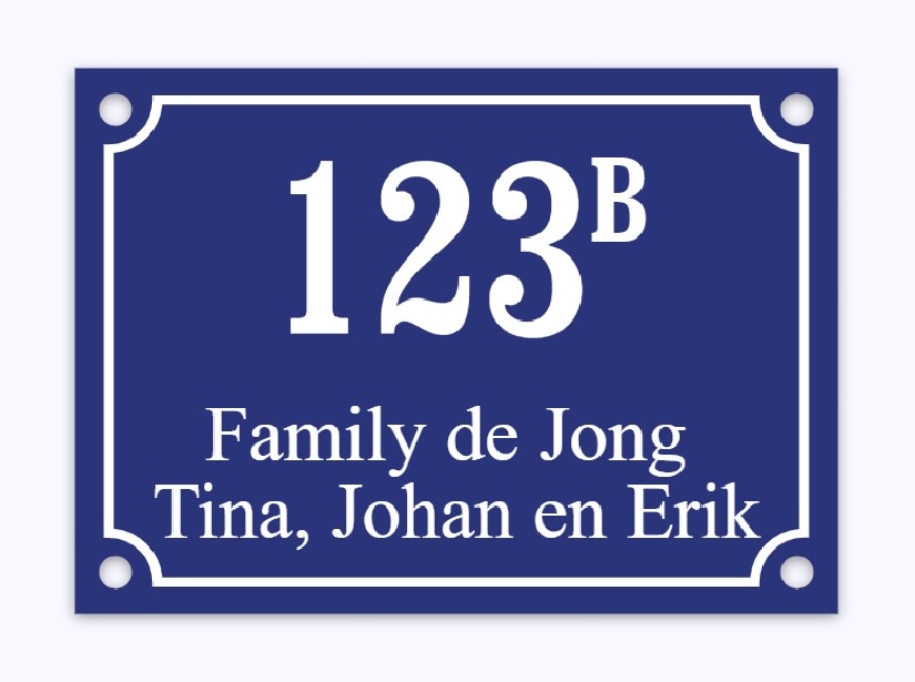 Emaille naambord lang | Topemaille