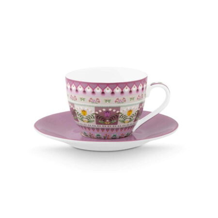Espresso kop en schotel Lily & Lotus Lila multi | PiP Studio