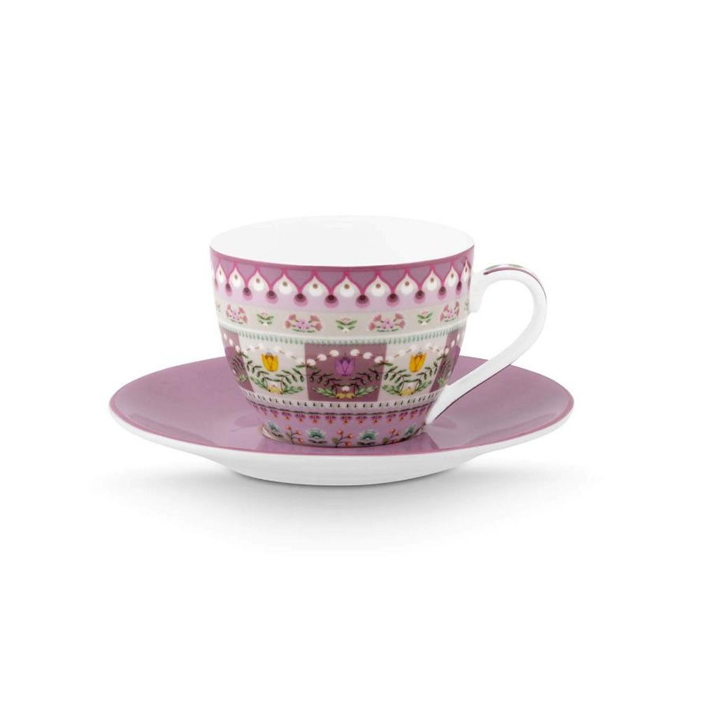Espresso kop en schotel Lily & Lotus Lila multi | PiP Studio