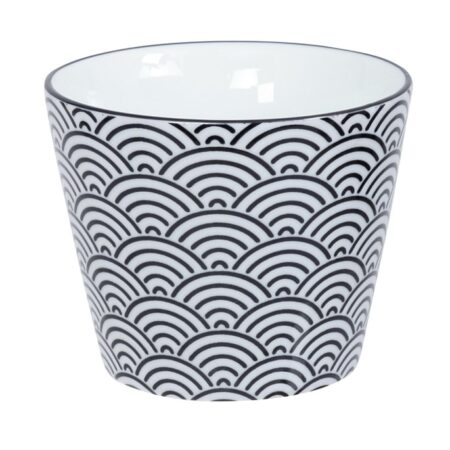 Espressokopje - Tokyo Design Studio Nippon Black - Zwart-Wit Golven - 180ml 8.3x6.5cm | Tokyo Design Studio