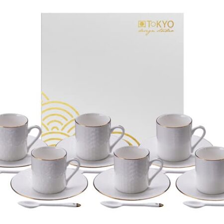 Espressoset Wit met Goud - Nippon White - Tokyo Design Studio - 18-delig - 80ml | Tokyo Design Studio