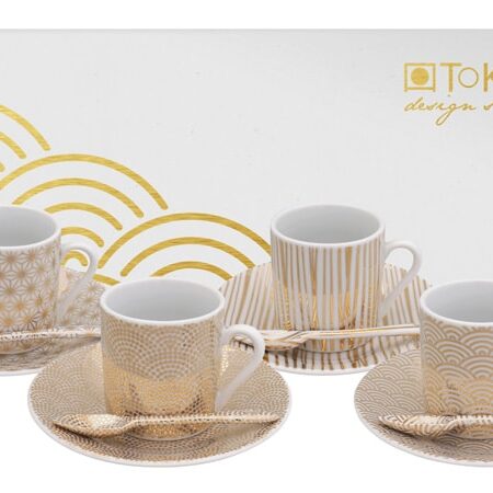 Espressoset wit en goud - Nippon Gold - Tokyo Design Studio - 12 stuks - 80ml | Tokyo Design Studio