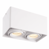 Esto LED Opbouwspot - Vierkant - 2 lichts - Kantelbaar - Dimbaar - 4000K neutraal wit - GU10 - Opbouwspot - Voor binnen - Vervangbare afdekring - Wit | HOFTRONIC