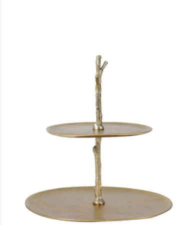 Etagere 2 laags Tresa goud |