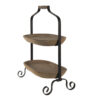 Etagere 2 laags bruin hout serveerschaal | Clayre&Eef