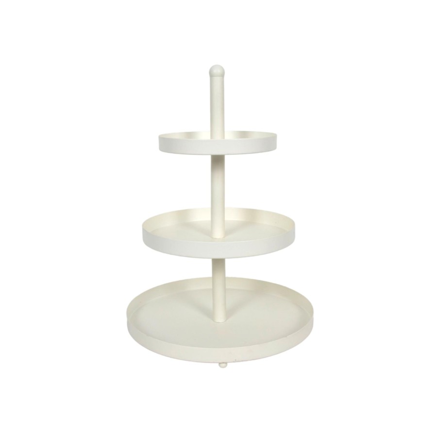 Etagere 3-laags Metaal Wit 25x35cm |