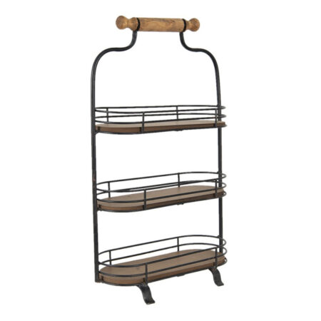 Etagere 3 laags zwart bruin ijzer hout | Clayre&Eef