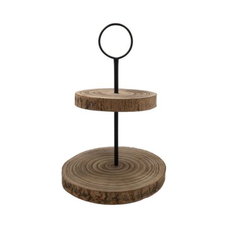 Etagere hout 2-laags H38D33cm | HBX natural living