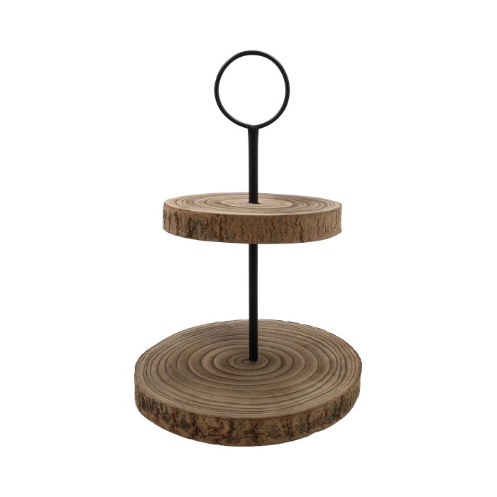 Etagere hout 2-laags H38D33cm | HBX natural living