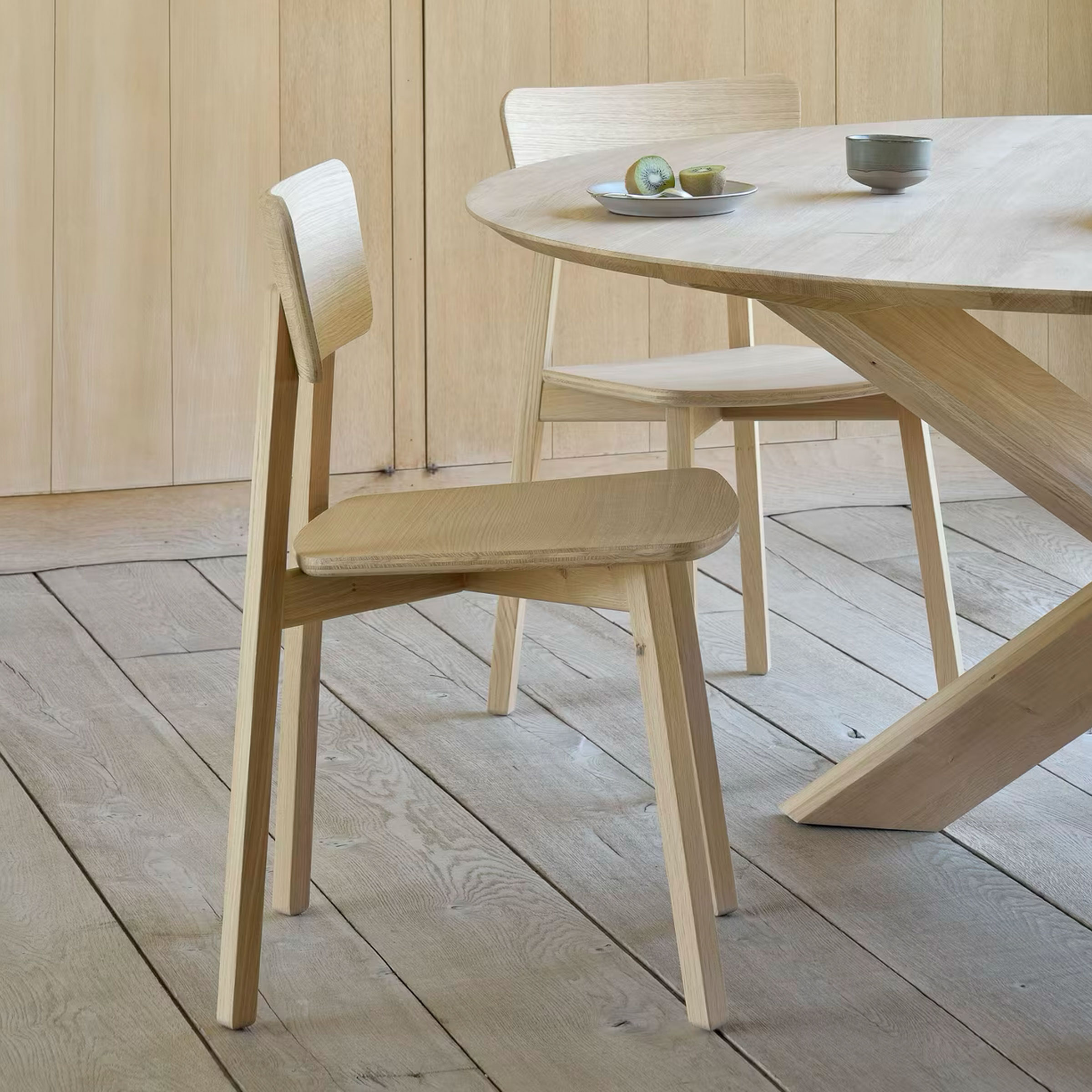 Ethnicraft Eetkamerstoel Casale Geolied Eikenhout - Naturel | Ethnicraft