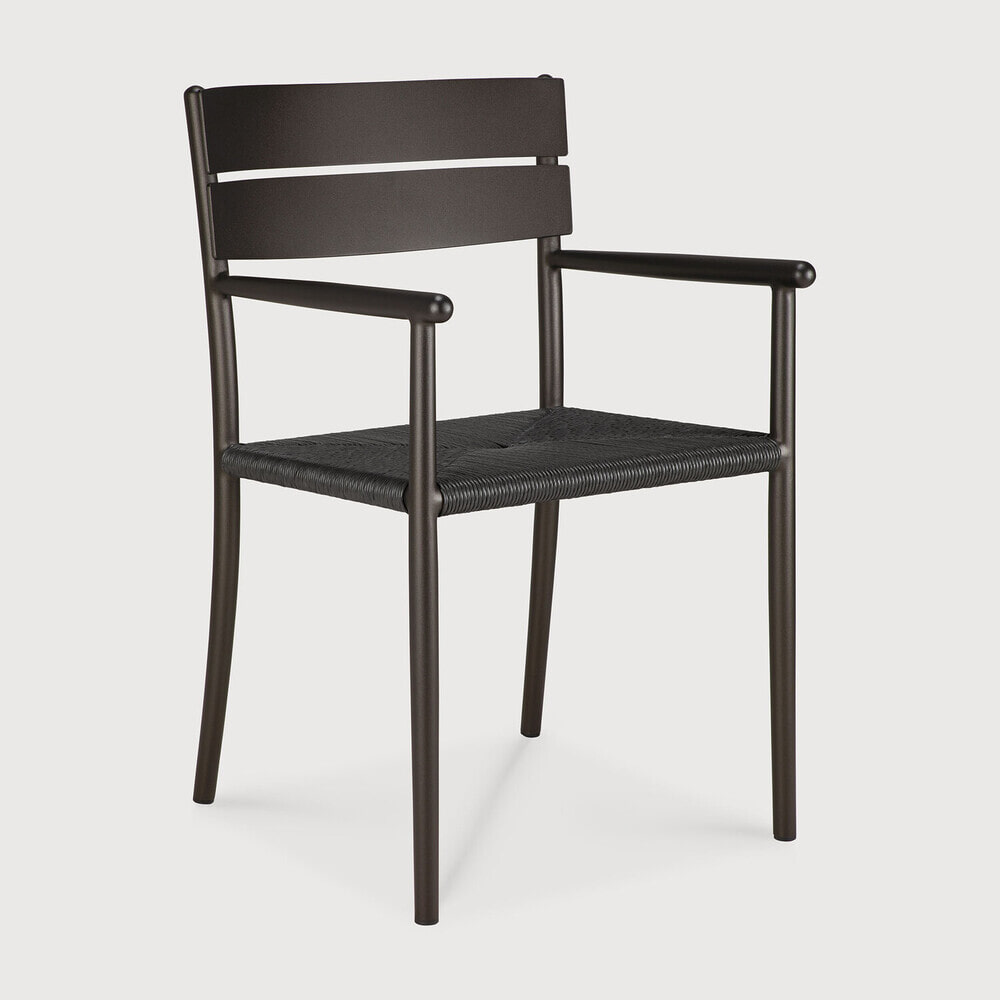 Ethnicraft Elin Aluminium & Koord Met Armleuning - Dark Bronze | Ethnicraft