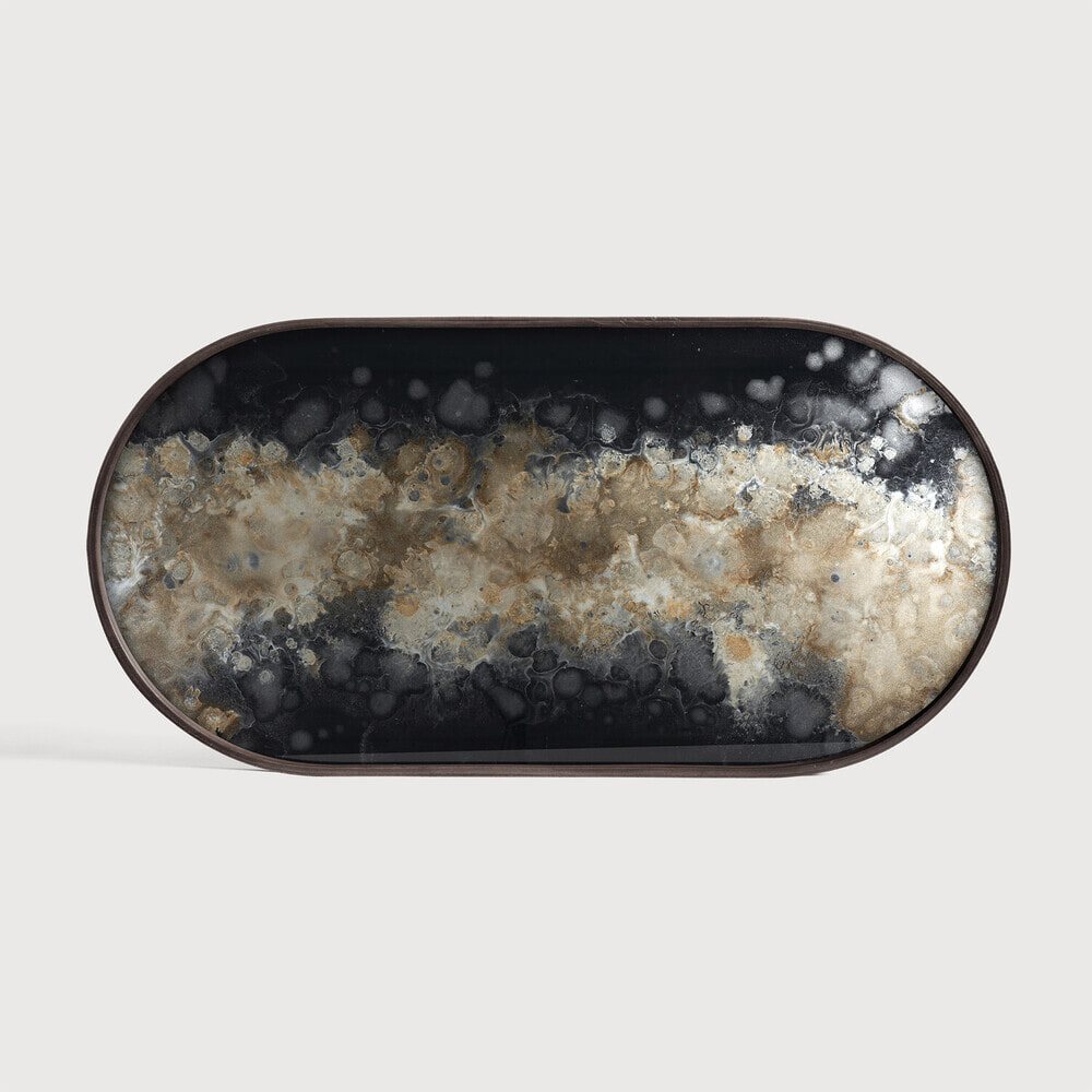 Ethnicraft Ovaal Dienblad Organic 71 x 36cm - Zwart | Ethnicraft