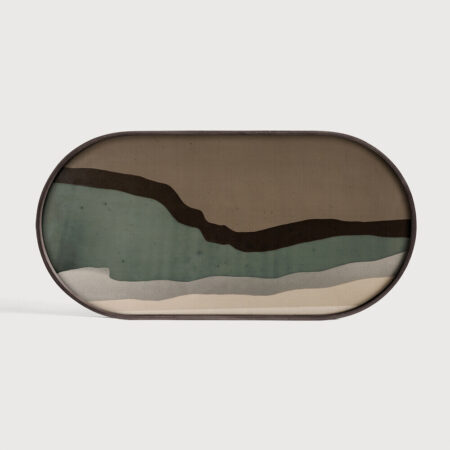Ethnicraft Ovaal Dienblad Wabi Sabi 71 x 36cm - Graphite | Ethnicraft