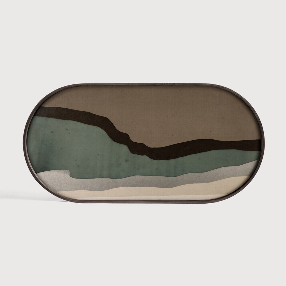 Ethnicraft Ovaal Dienblad Wabi Sabi 71 x 36cm - Graphite | Ethnicraft